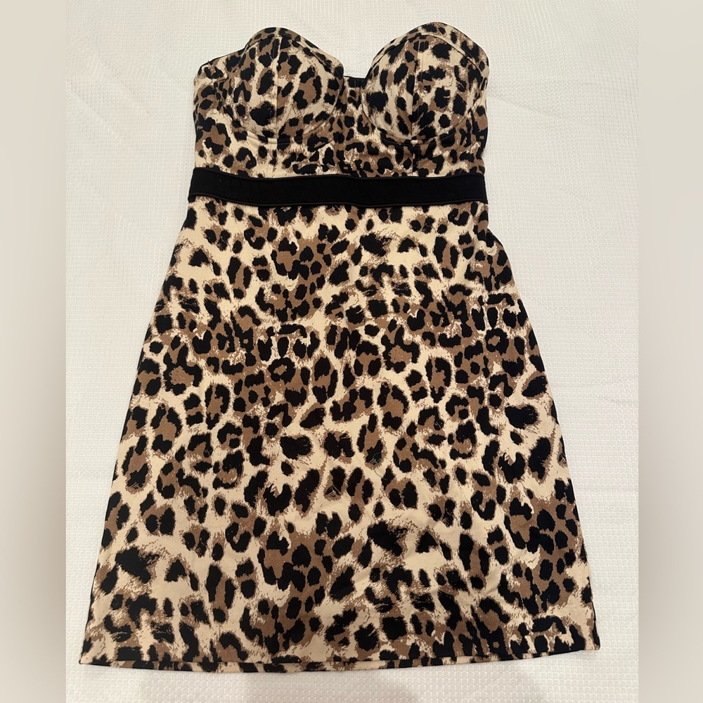 Guess Leopard Chocolate Mini Dress